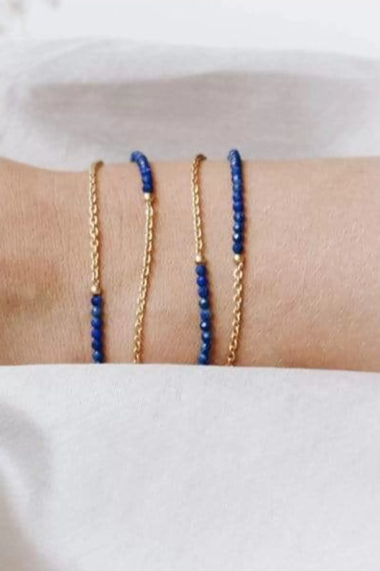 Sunny Cords Glasses Chains>24K Gold Plated Lapis Lazuli Glasses Chain & Bracelet