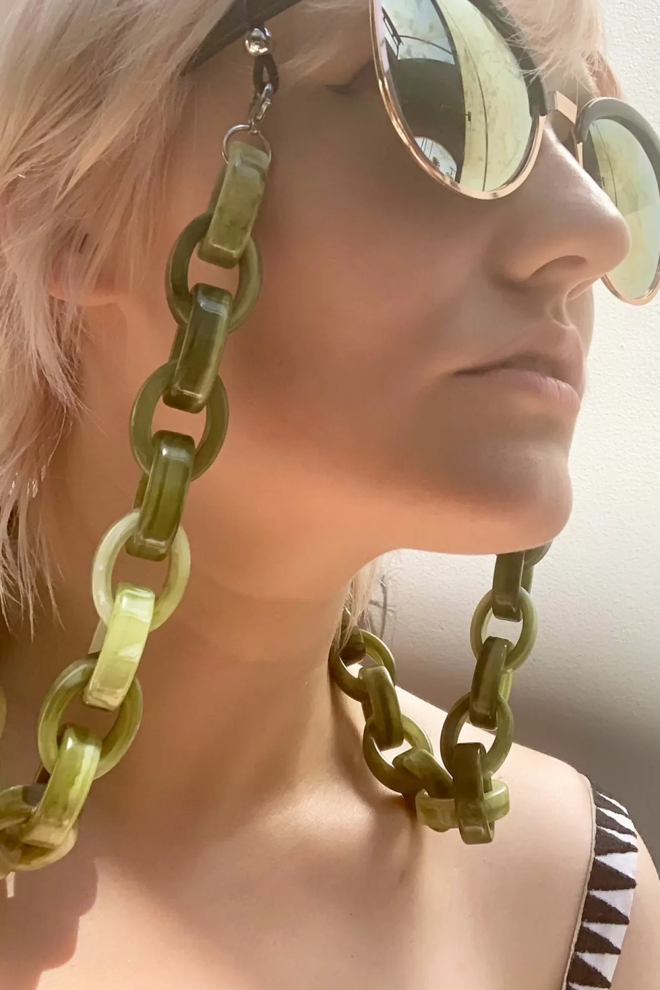 Coti Vision Glasses Chains>Abbracci Fern Green Glasses Chain