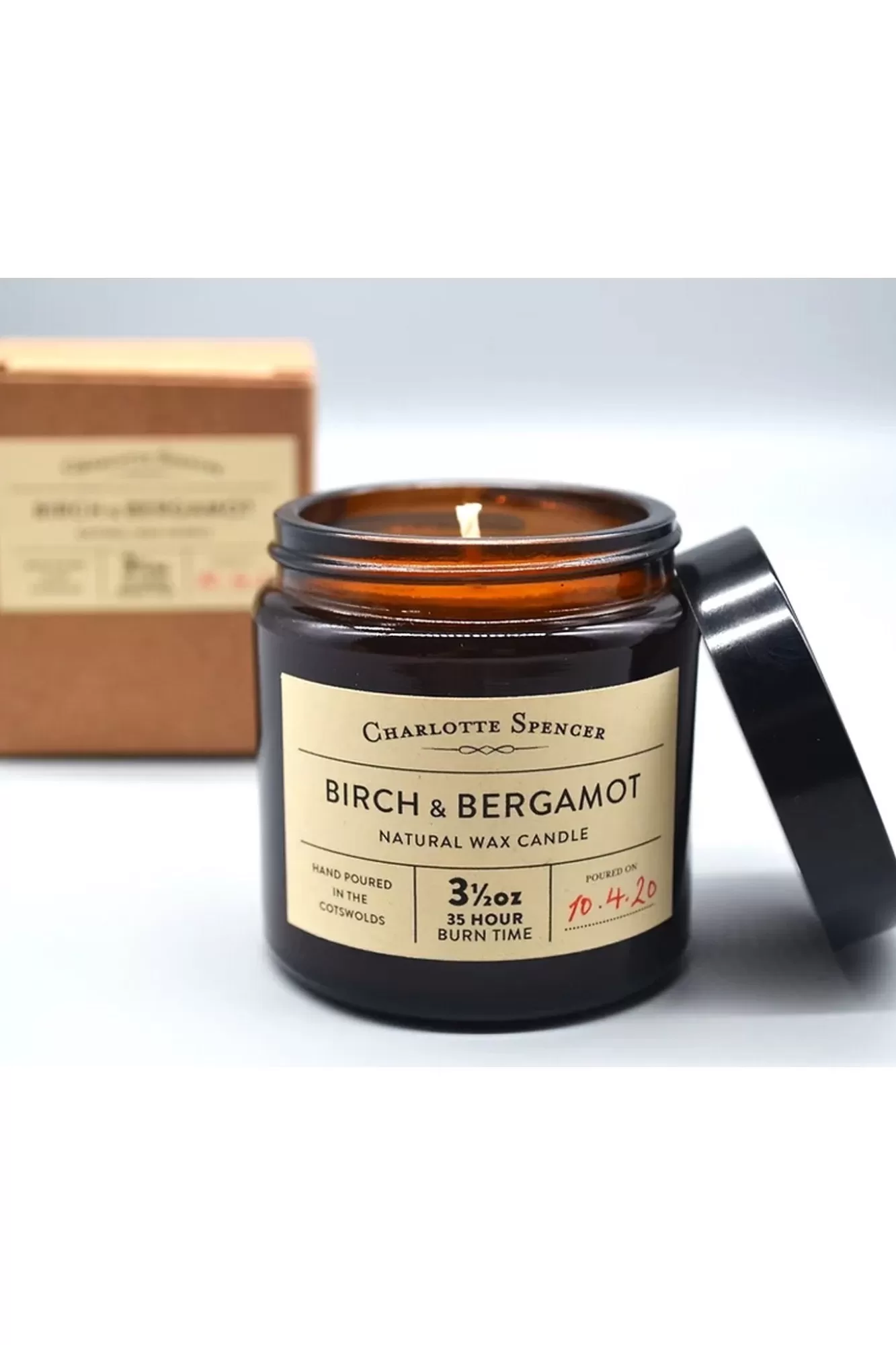 Charlotte Spencer Candles>Birch & Bergamot Natural Wax Candle