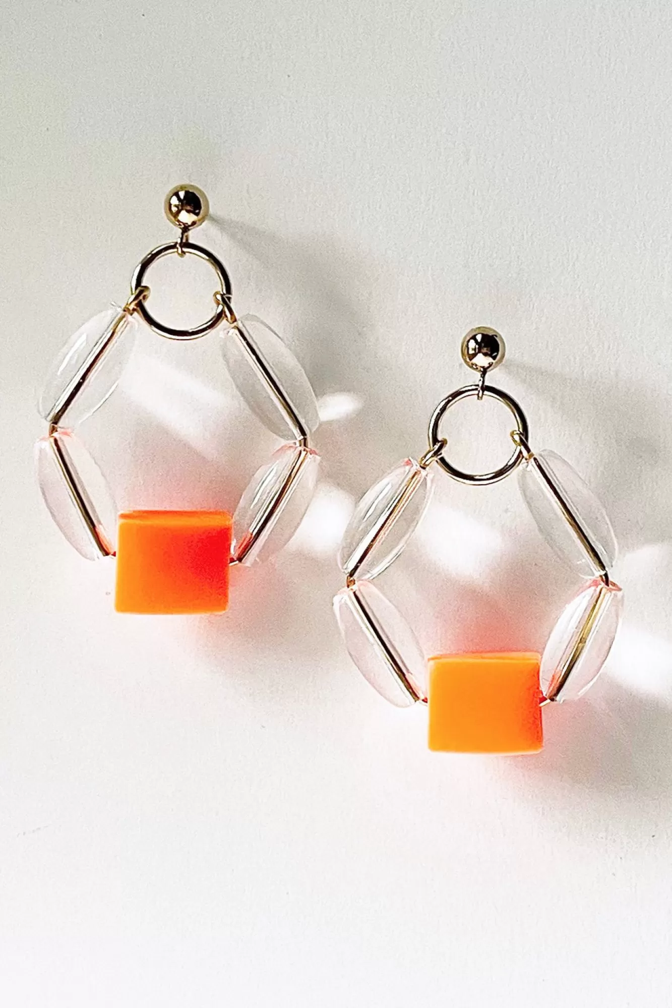 Hattie Buzzard Statement Styles>Bubble Orange Hoop Earrings