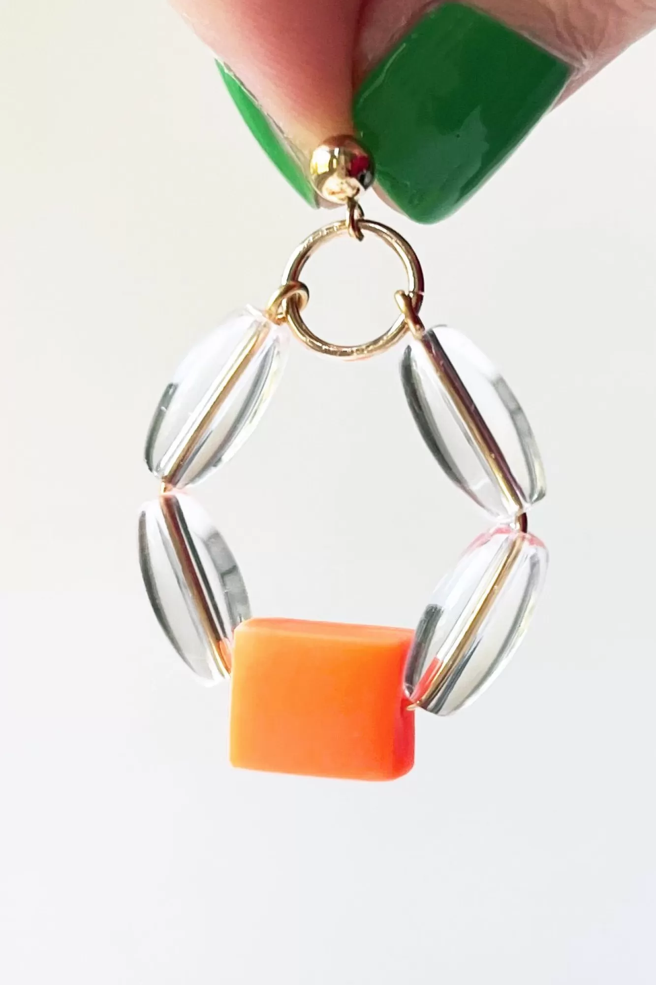 Hattie Buzzard Statement Styles>Bubble Orange Hoop Earrings