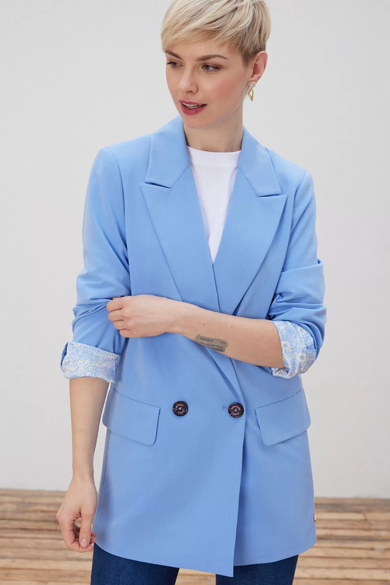 Fabienne Chapot Kimonos, Jackets & Blazers> Benny Light Blue Blazer