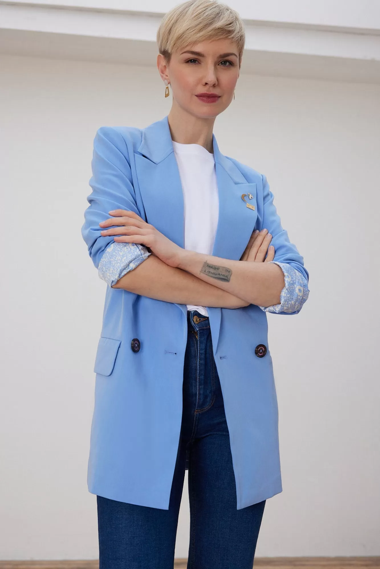 Fabienne Chapot Kimonos, Jackets & Blazers> Benny Light Blue Blazer