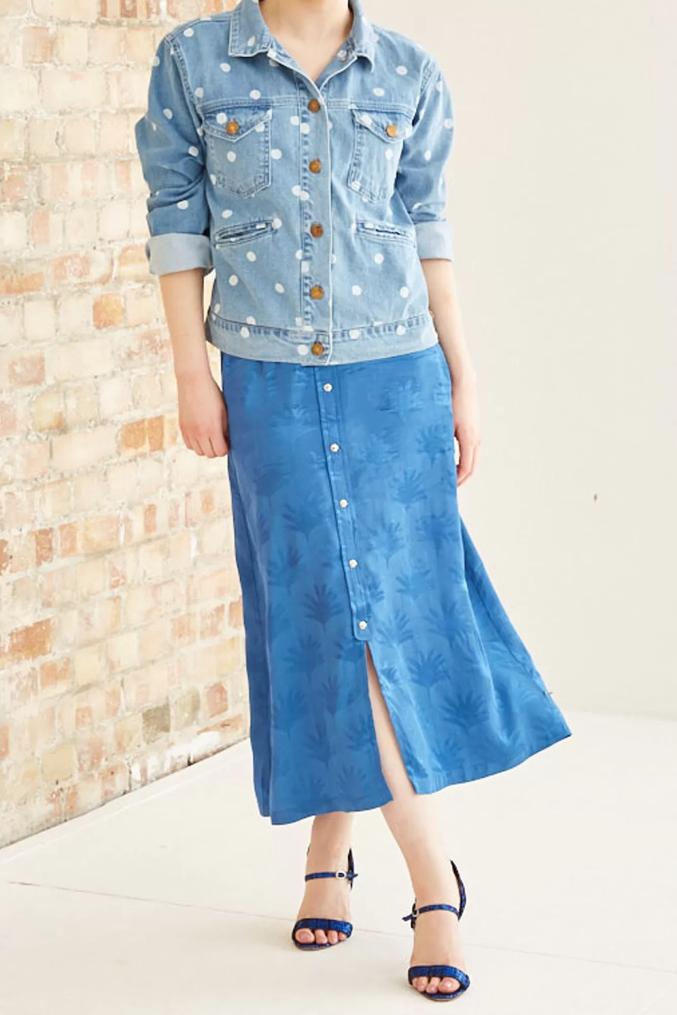 Fabienne Chapot Skirts & Trousers> Jacky Blue Midi Skirt