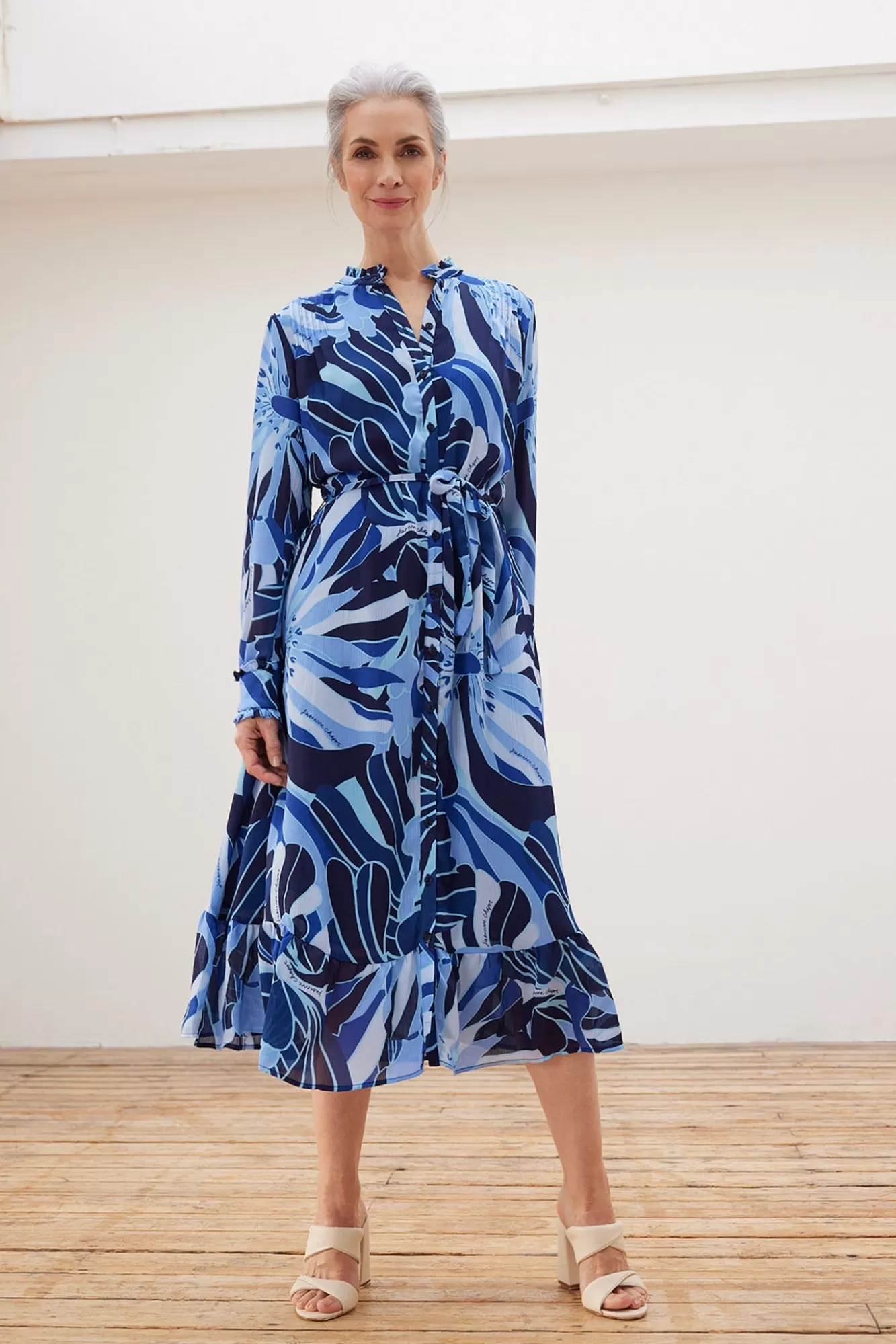 Fabienne Chapot Dresses & Jumpsuits> Marina Riviera Blue Floral Midi Dress