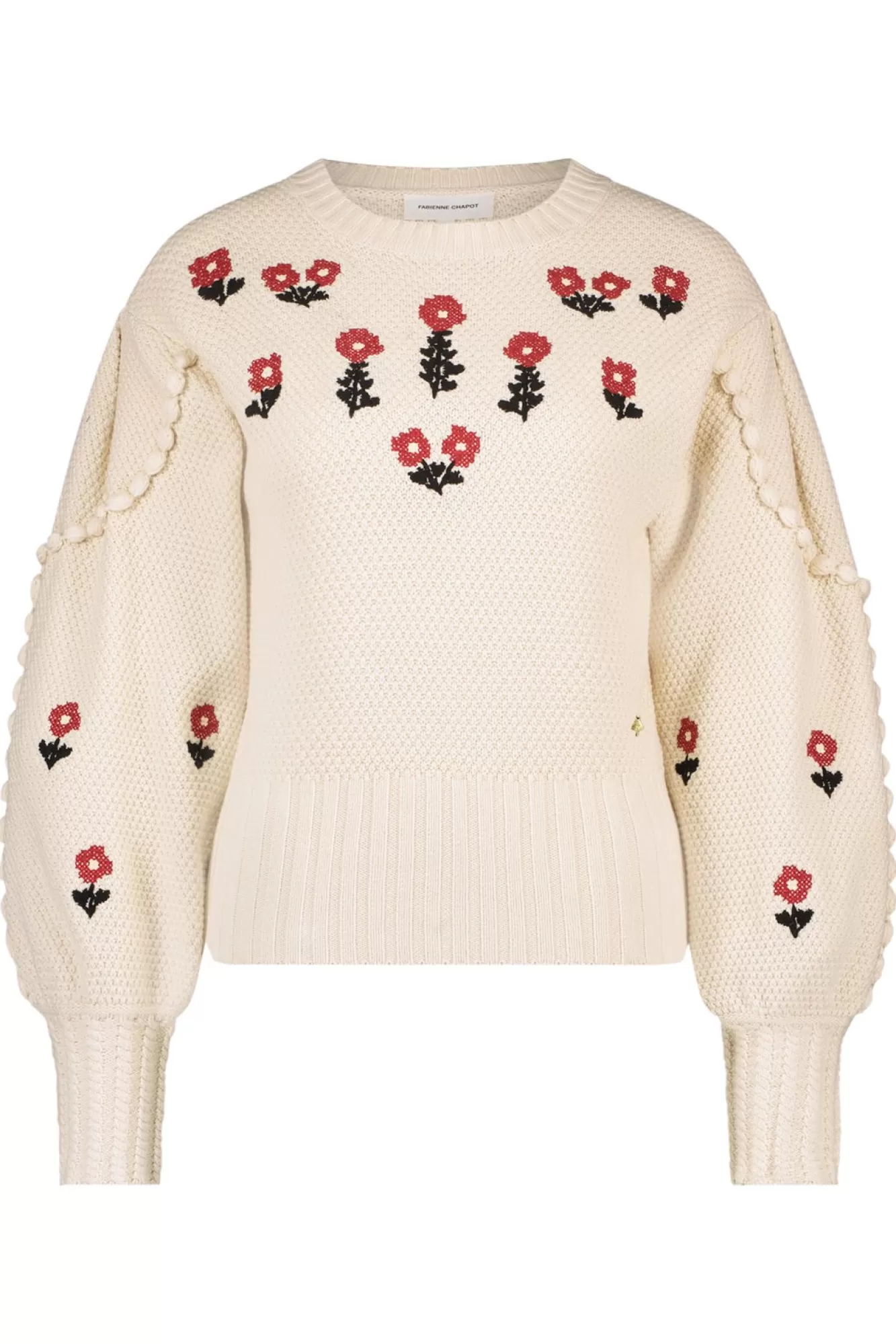 Fabienne Chapot Knitwear & Sweatshirts> Rizo Floral Embroidered Cream Jumper