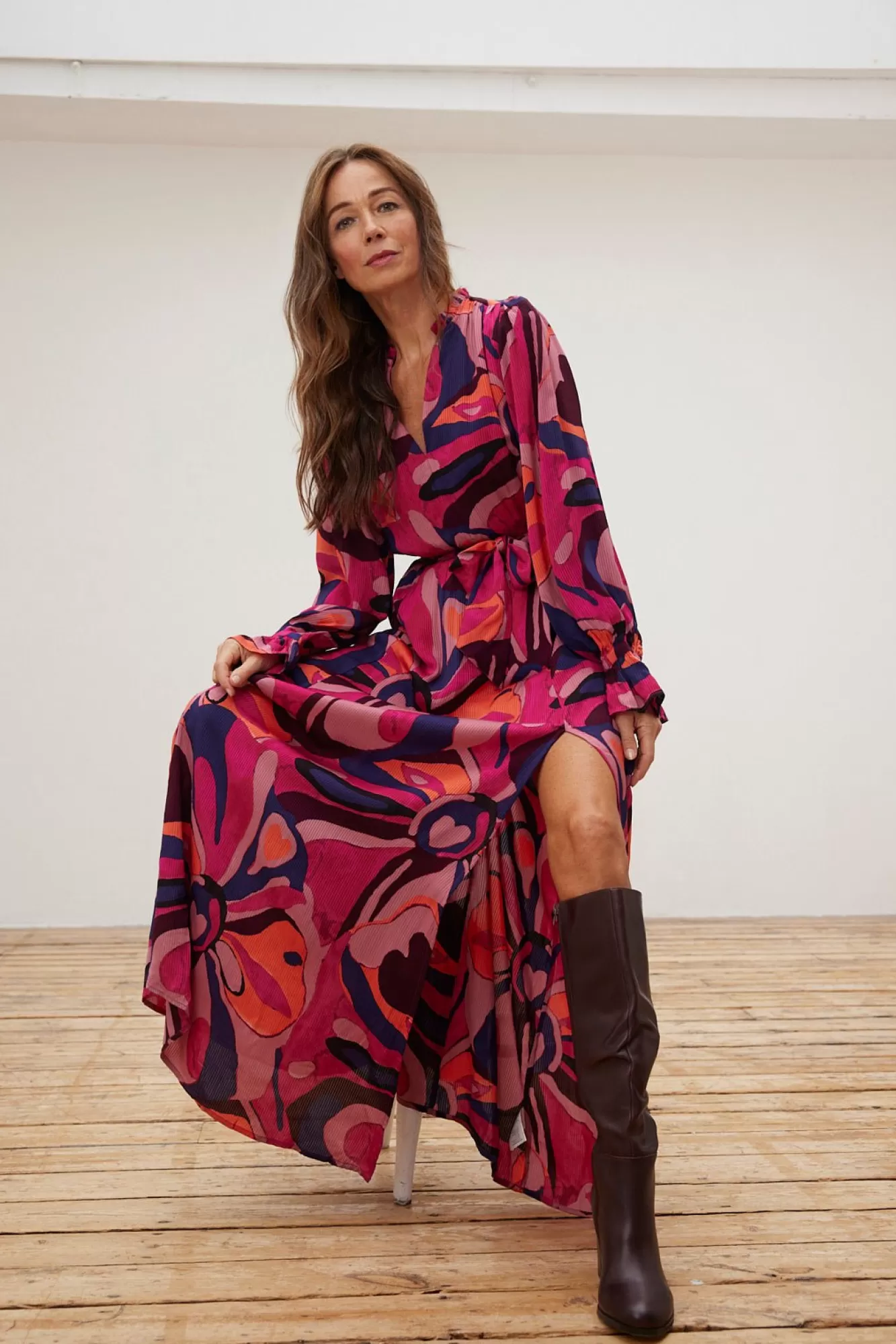 Fabienne Chapot Dresses & Jumpsuits> Sarasara Printed Pink Maxi Dress