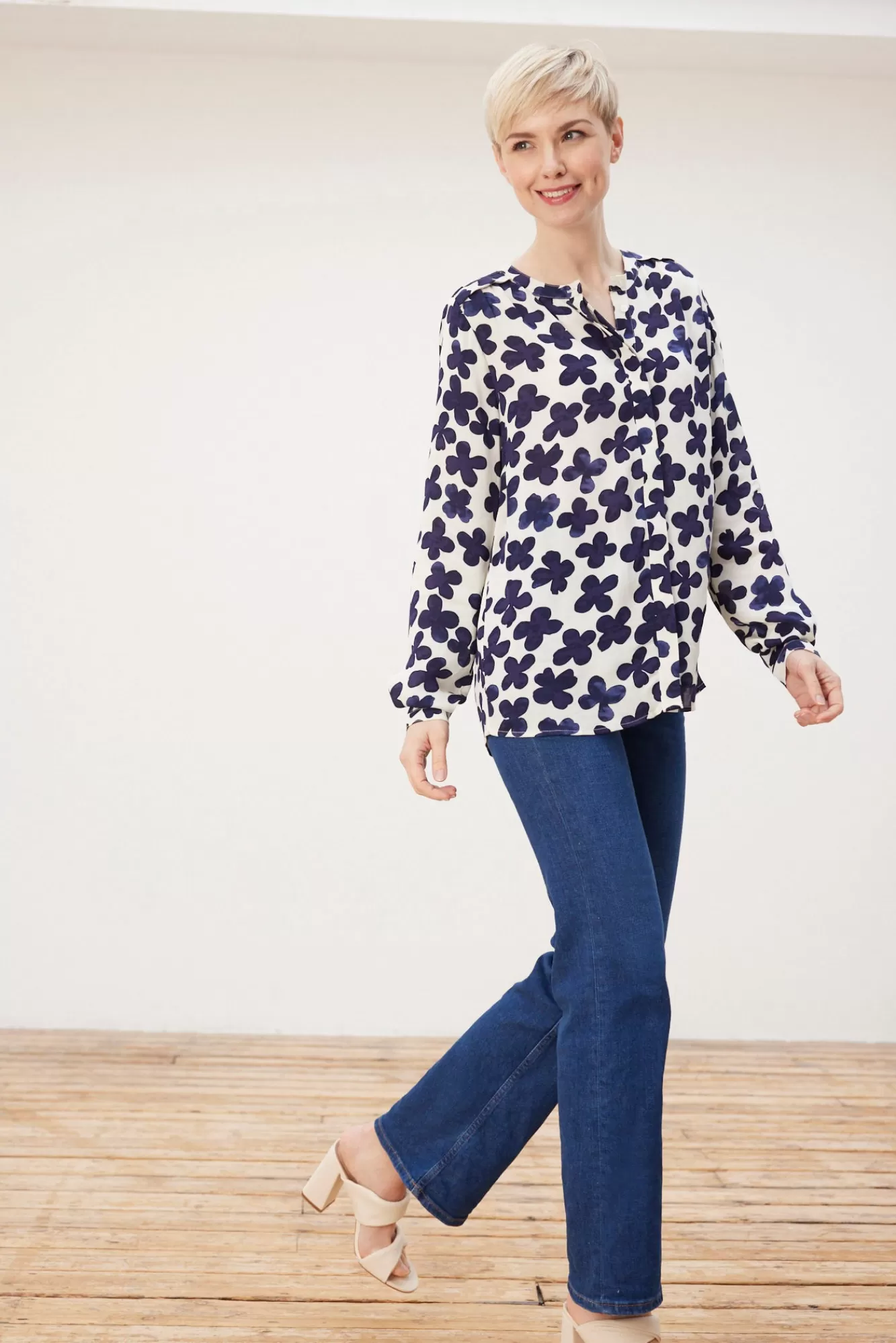 Fabienne Chapot Shirts & Blouses> Sunset Treboli Navy Blouse