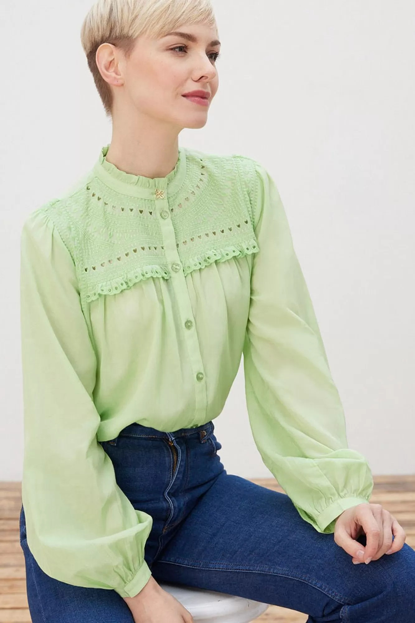 Fabienne Chapot Shirts & Blouses> Tootsie Light Green Blouse