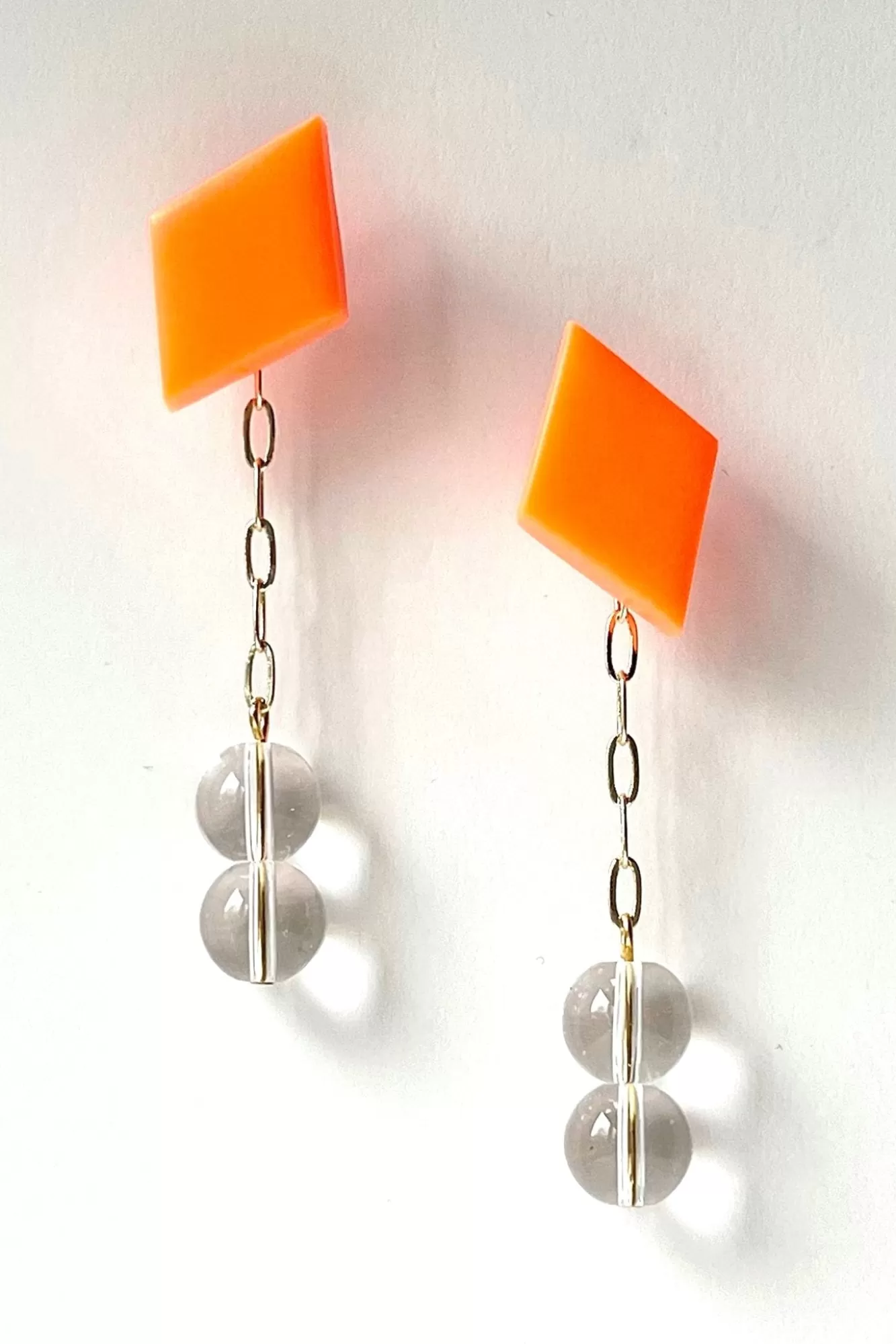 Hattie Buzzard Statement Styles>Gaia Orange With Glass Beads 2-In-1 Earrings