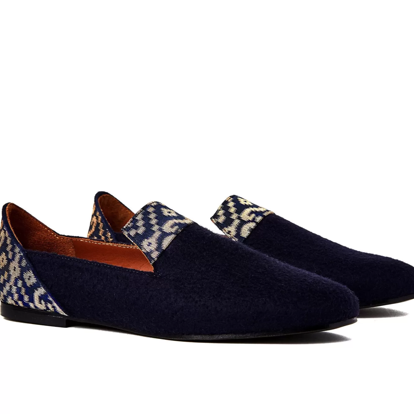 Bote A Mano Flat Pumps>Golden Star Of Banaras Flat Loafers