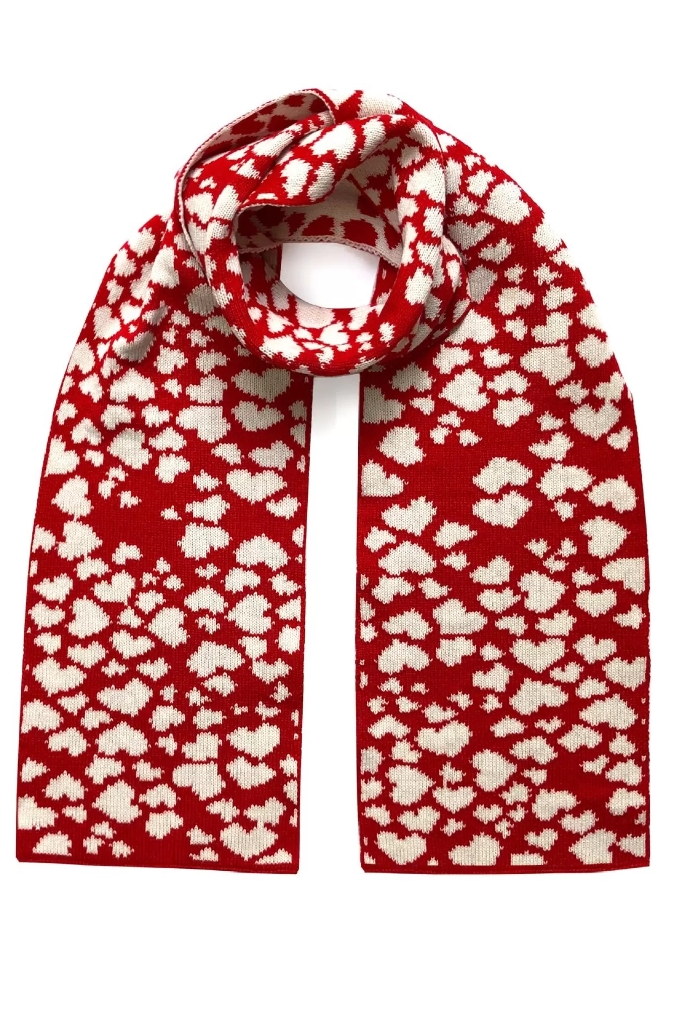 Ingmarson Scarves & Shawls>Hearts Wool & Cashmere Red Scarf