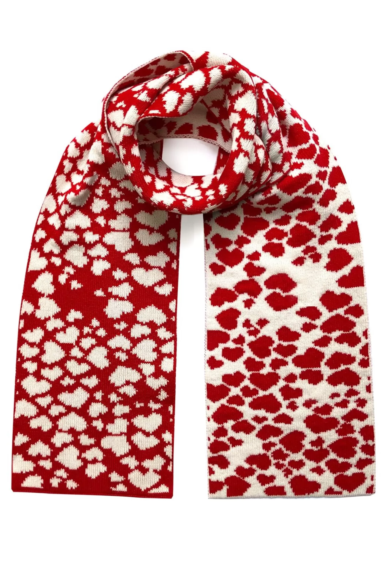 Ingmarson Scarves & Shawls>Hearts Wool & Cashmere Red Scarf