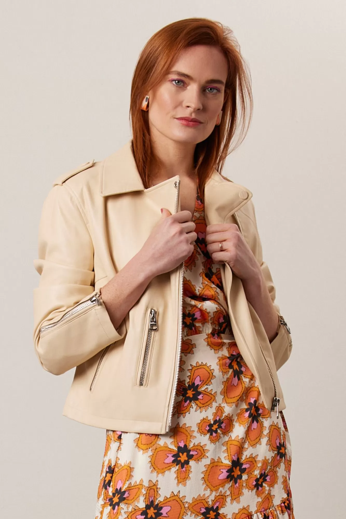 Jakke Kimonos, Jackets & Blazers> Beau Butter Faux Leather Biker Jacket