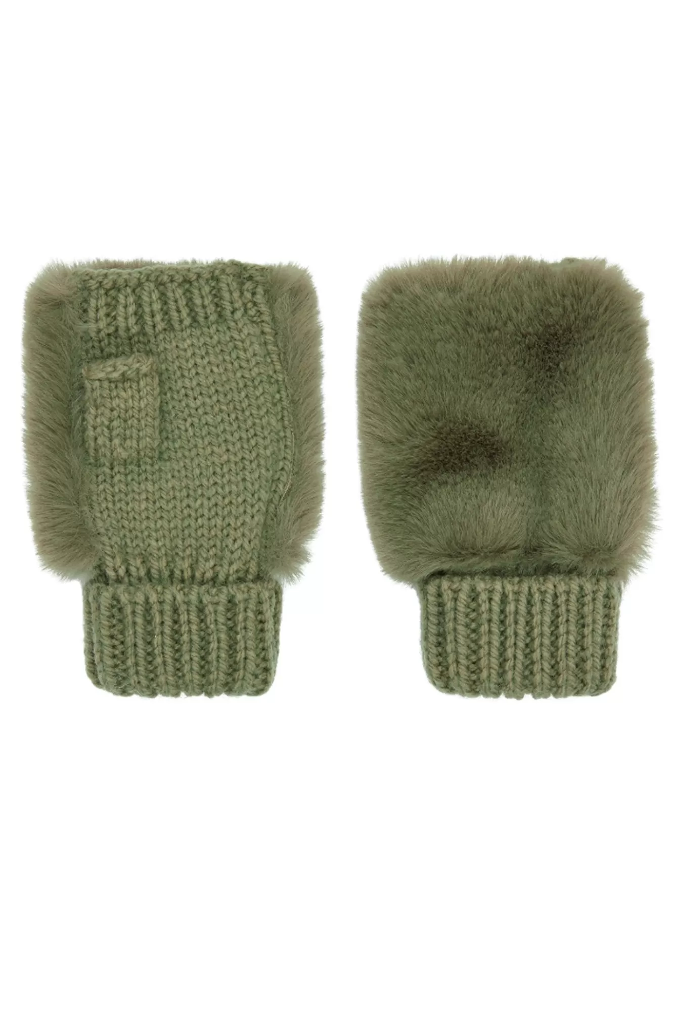 Jakke Gloves & Mittens> Sofia Faux Fur Fingerless Gloves (Available In Pink, Olive & Lavender)