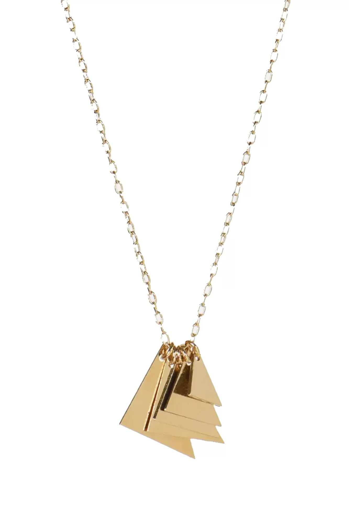 Titlee Necklaces>Ludlow Gold Plated Triangles Necklace