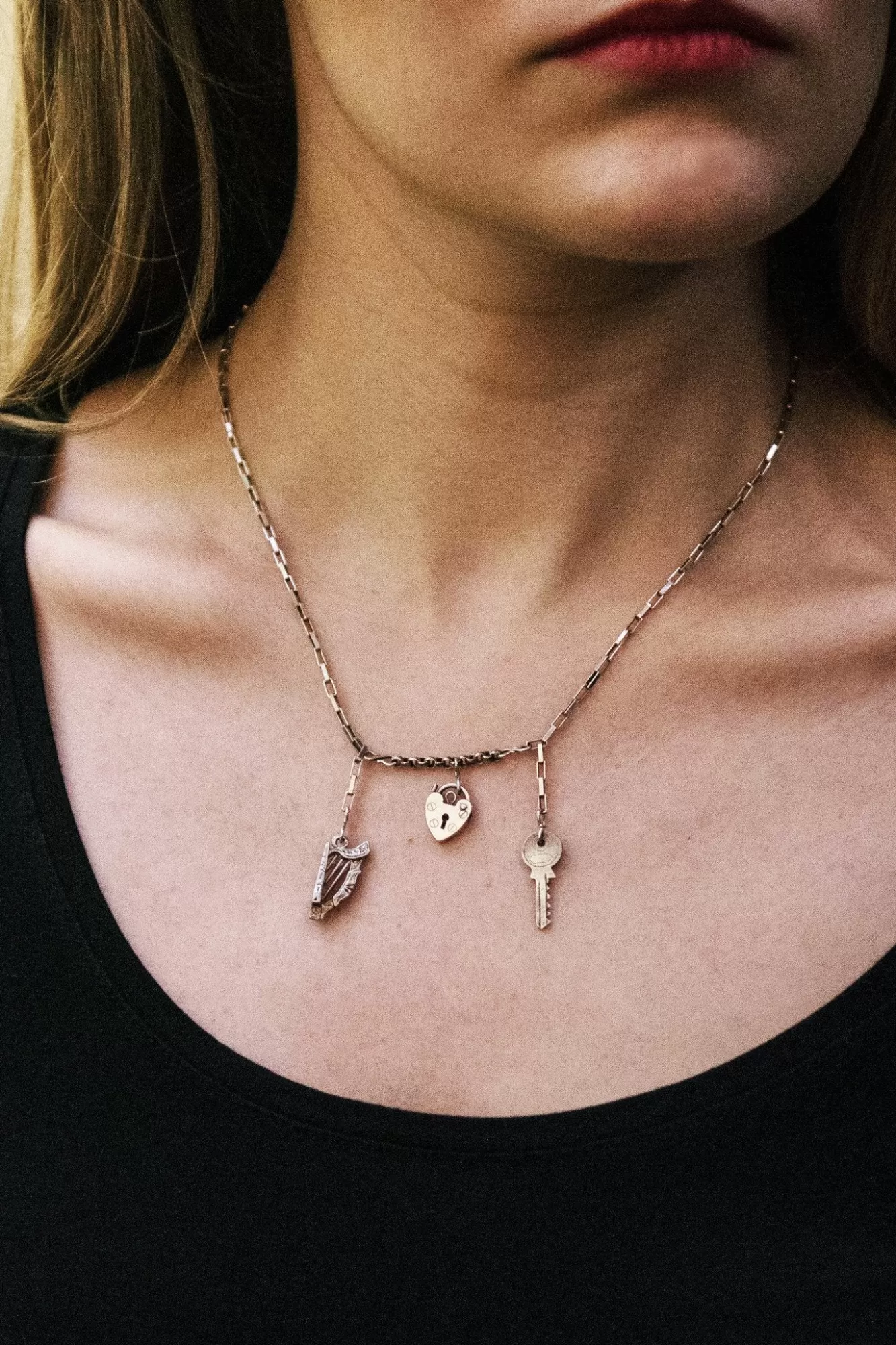 Hooked One-Of-A-Kind>Music Is The Key To My Heart Sterling Silver One-Of-A-Kind Necklace