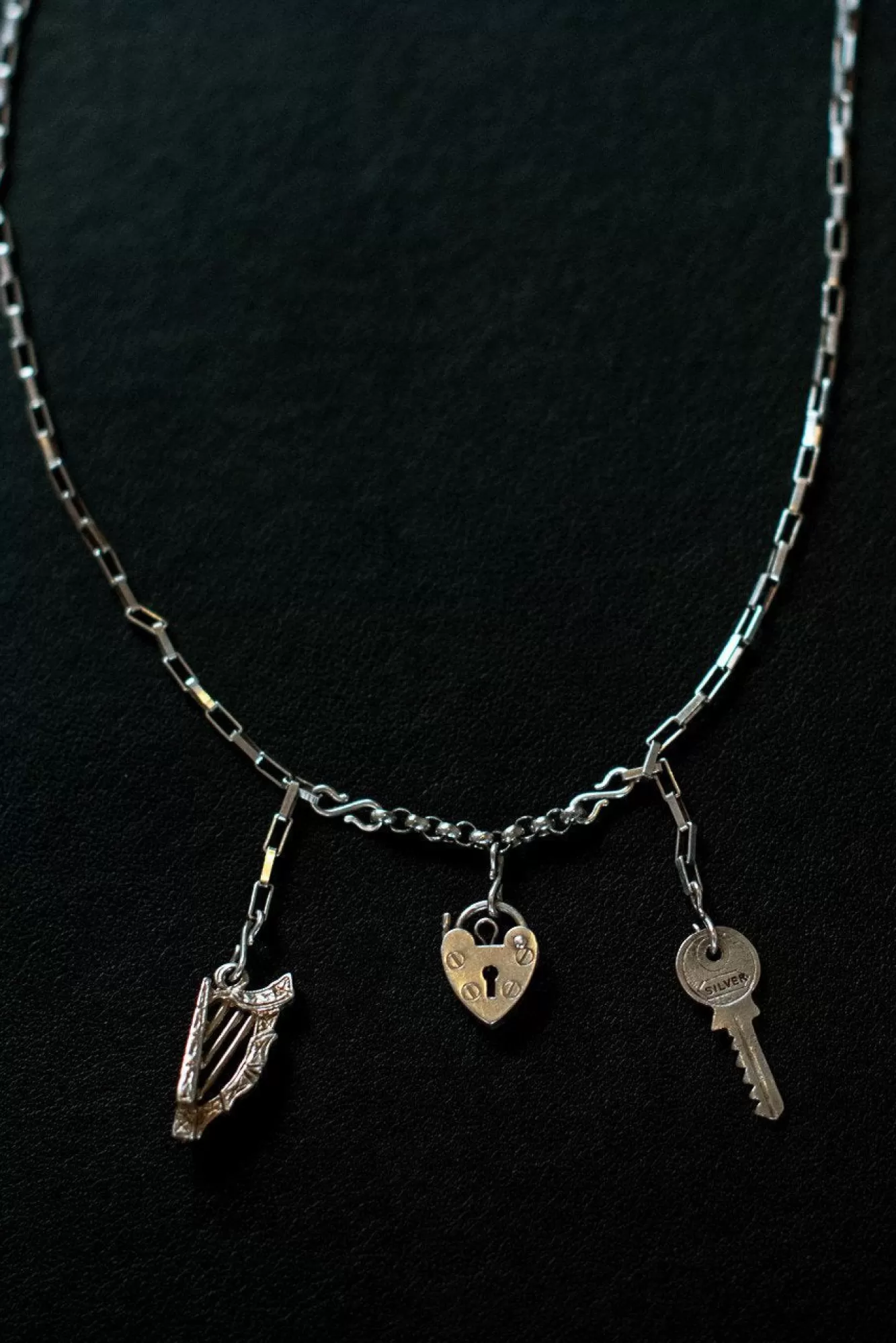 Hooked One-Of-A-Kind>Music Is The Key To My Heart Sterling Silver One-Of-A-Kind Necklace