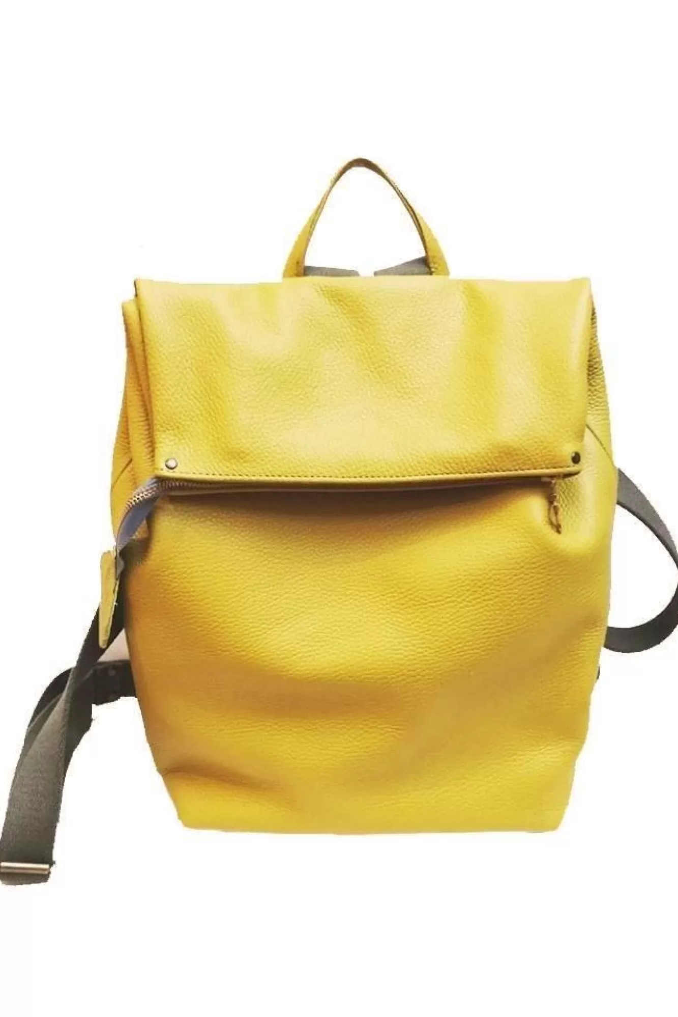 Coco Barclay Backpacks>Nancy Yellow Leather Rucksack