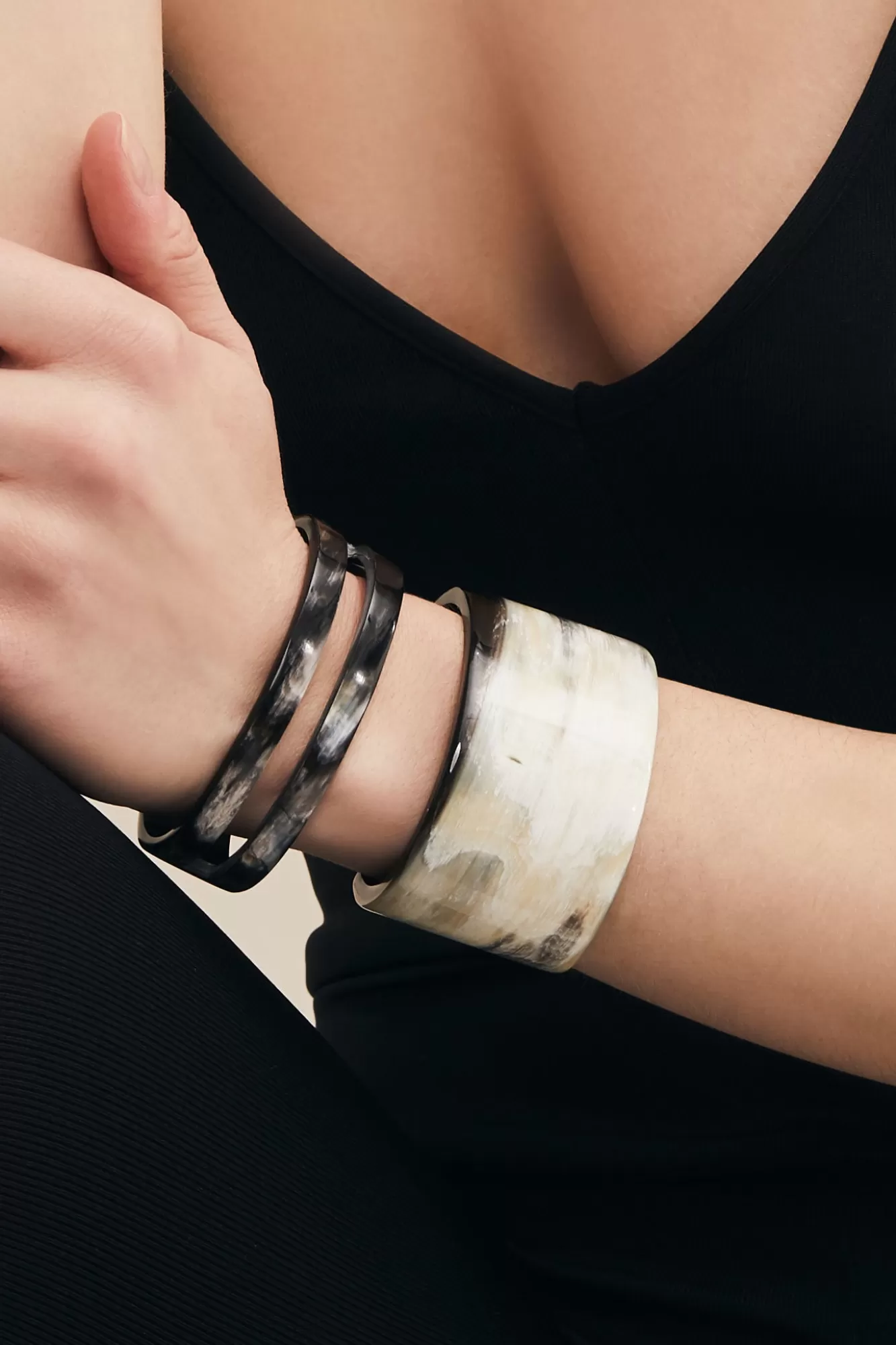 Branch Jewellery Bracelets & Cuffs>Natural Black Horn Cut Out Cuff Bracelet