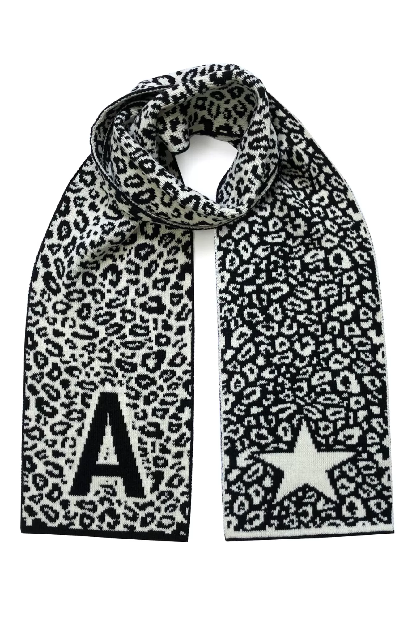 Ingmarson Scarves & Shawls>Personalised Initial Wool & Cashmere Black Scarf