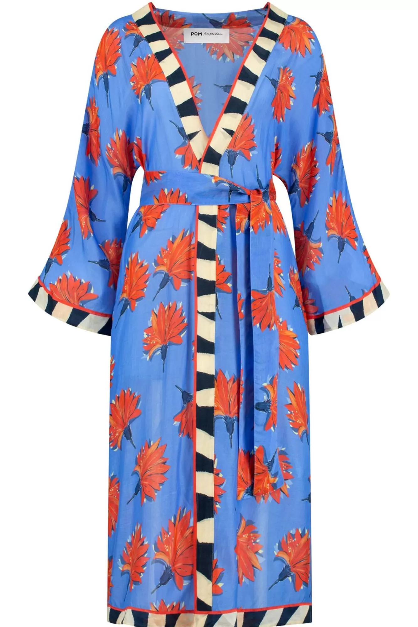 POM Amsterdam Kimonos, Jackets & Blazers> Flowers Marina Blue Kimono