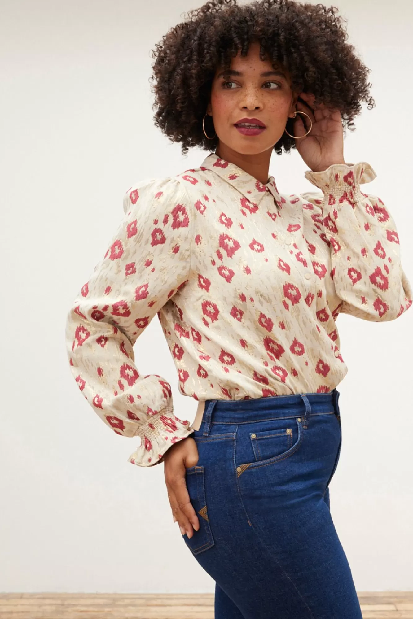 POM Amsterdam Shirts & Blouses> Leopard Print Shimmer Blouse