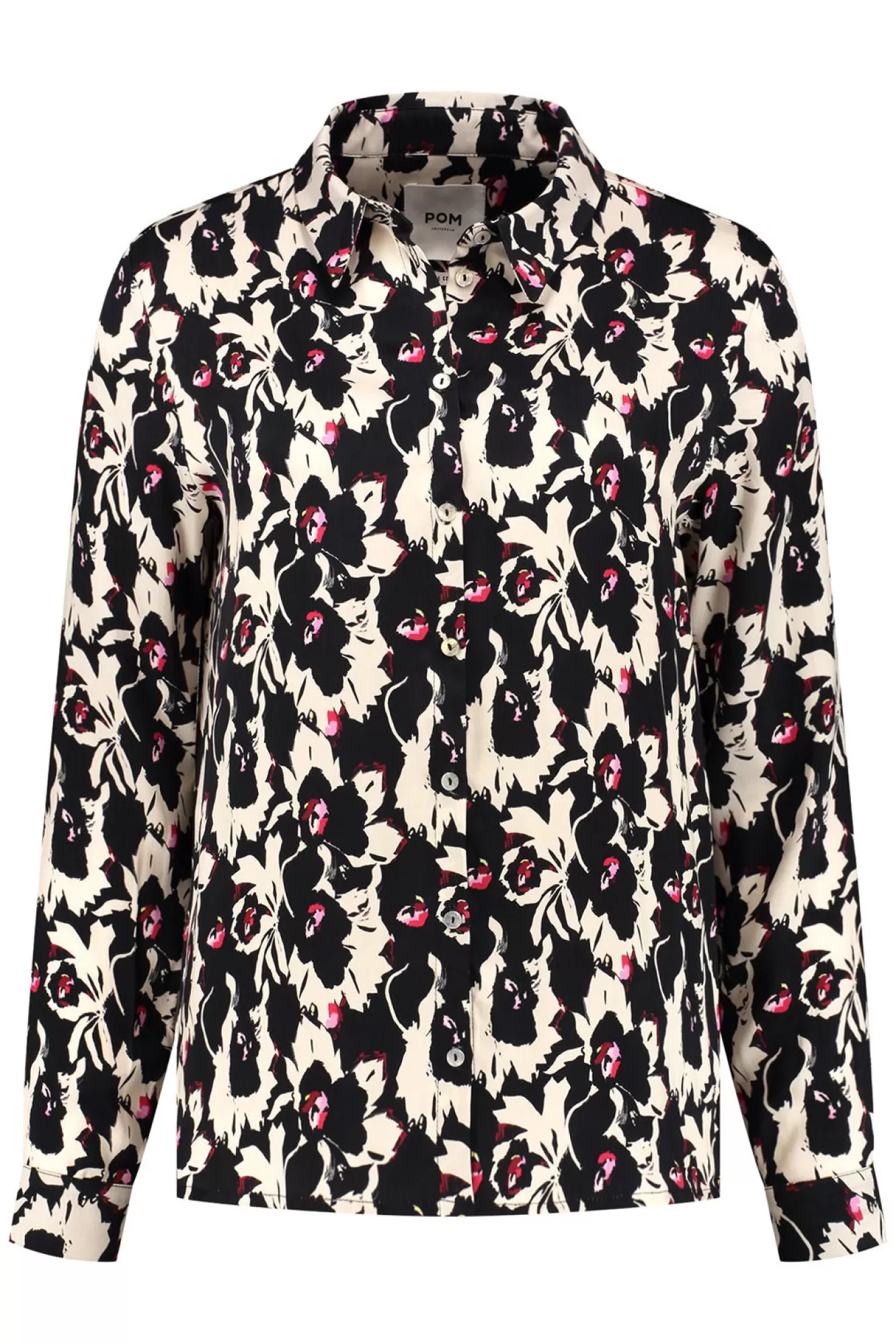 POM Amsterdam Shirts & Blouses> Mila Flowers Black & White Blouse