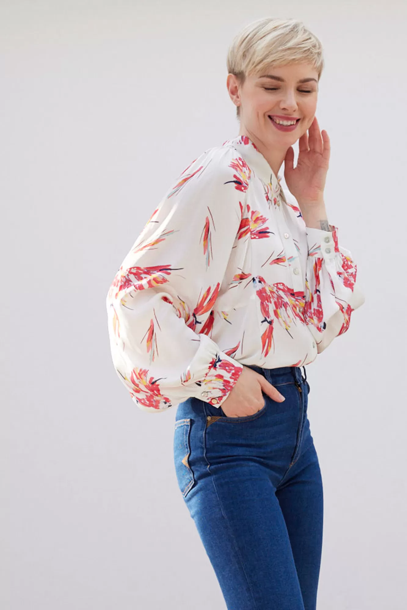 POM Amsterdam Shirts & Blouses> Parrots Ecru Blouse