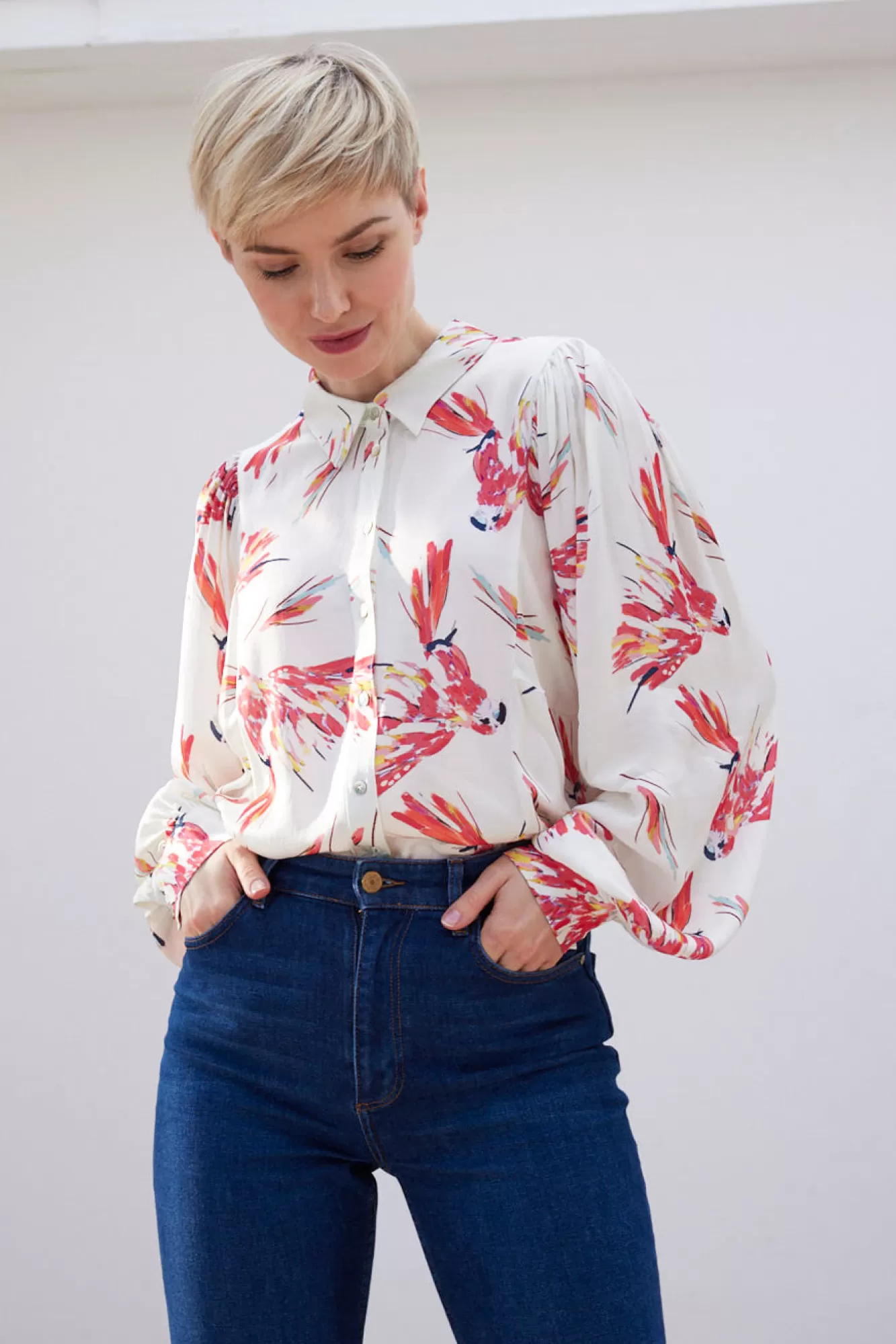 POM Amsterdam Shirts & Blouses> Parrots Ecru Blouse