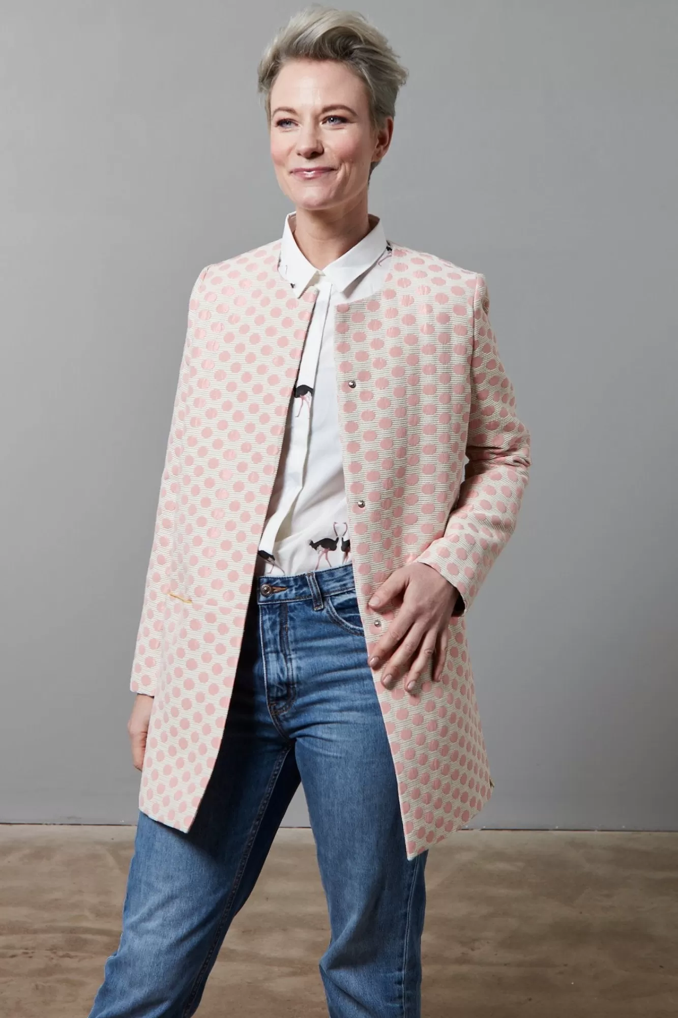 POM Amsterdam Kimonos, Jackets & Blazers> Polka Dots Pink Jacket