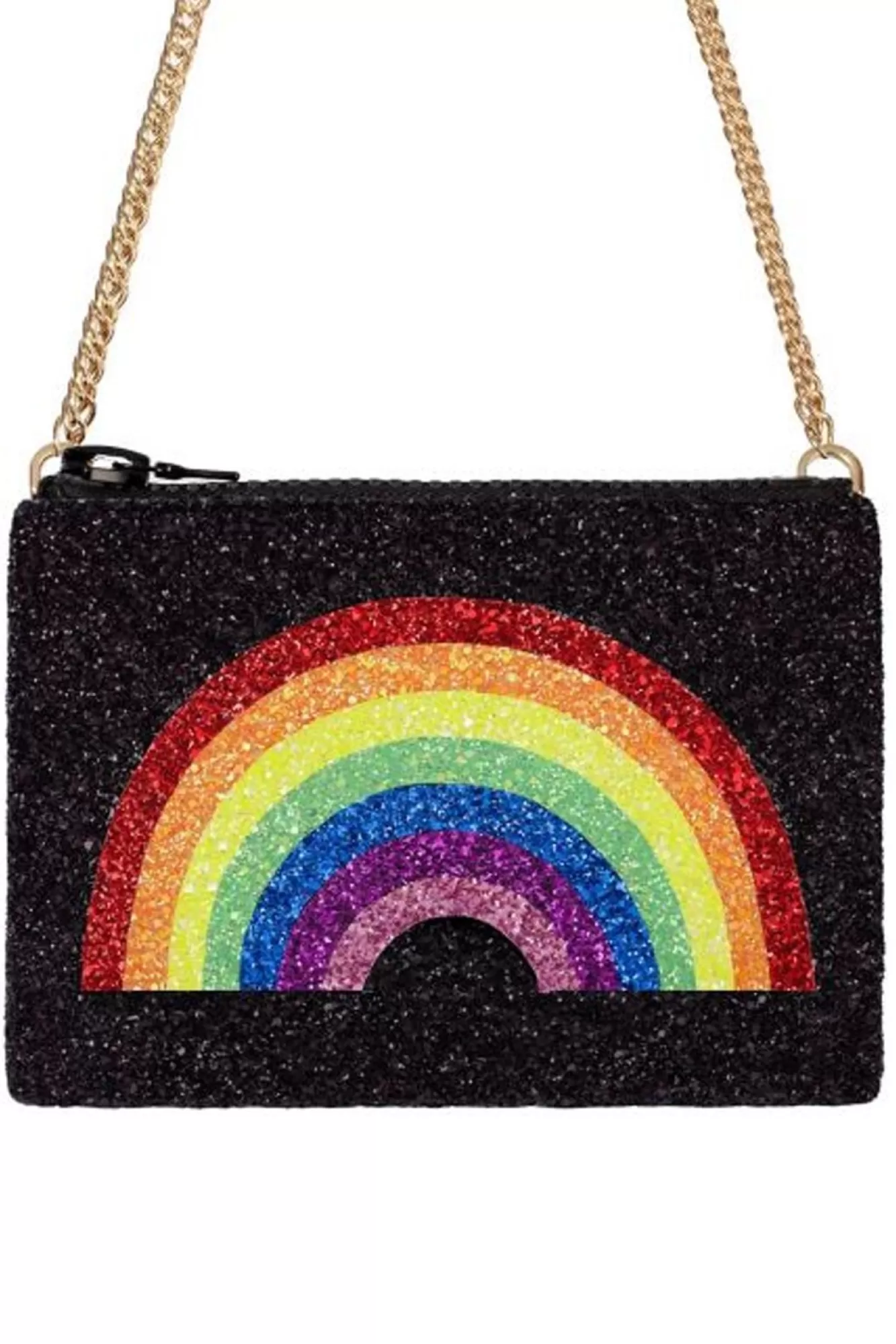 I KNOW THE QUEEN Clutch Bags>Rainbow Glitter Cross-Body Bag