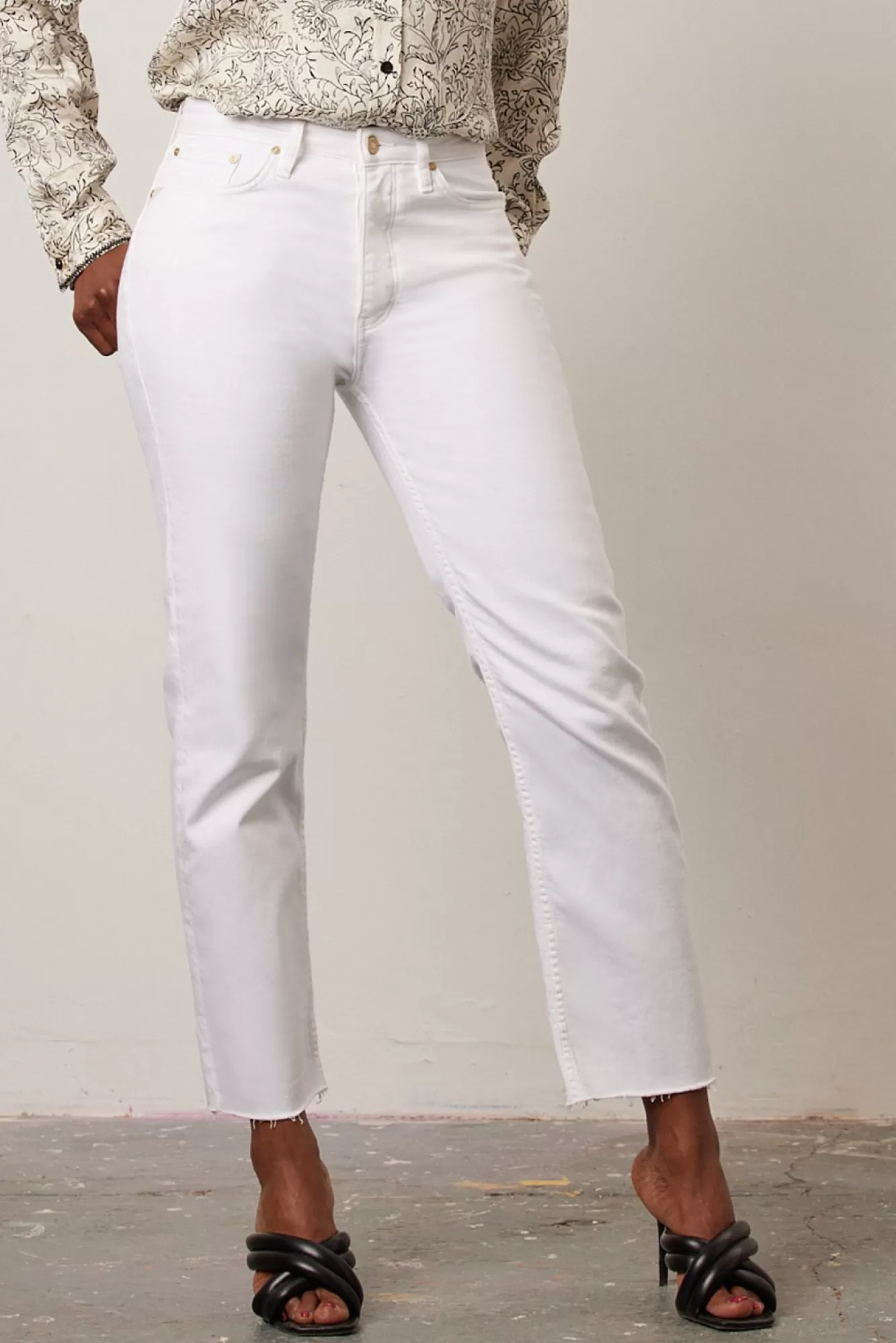 Reiko Skirts & Trousers> Milo White High Waisted Jeans