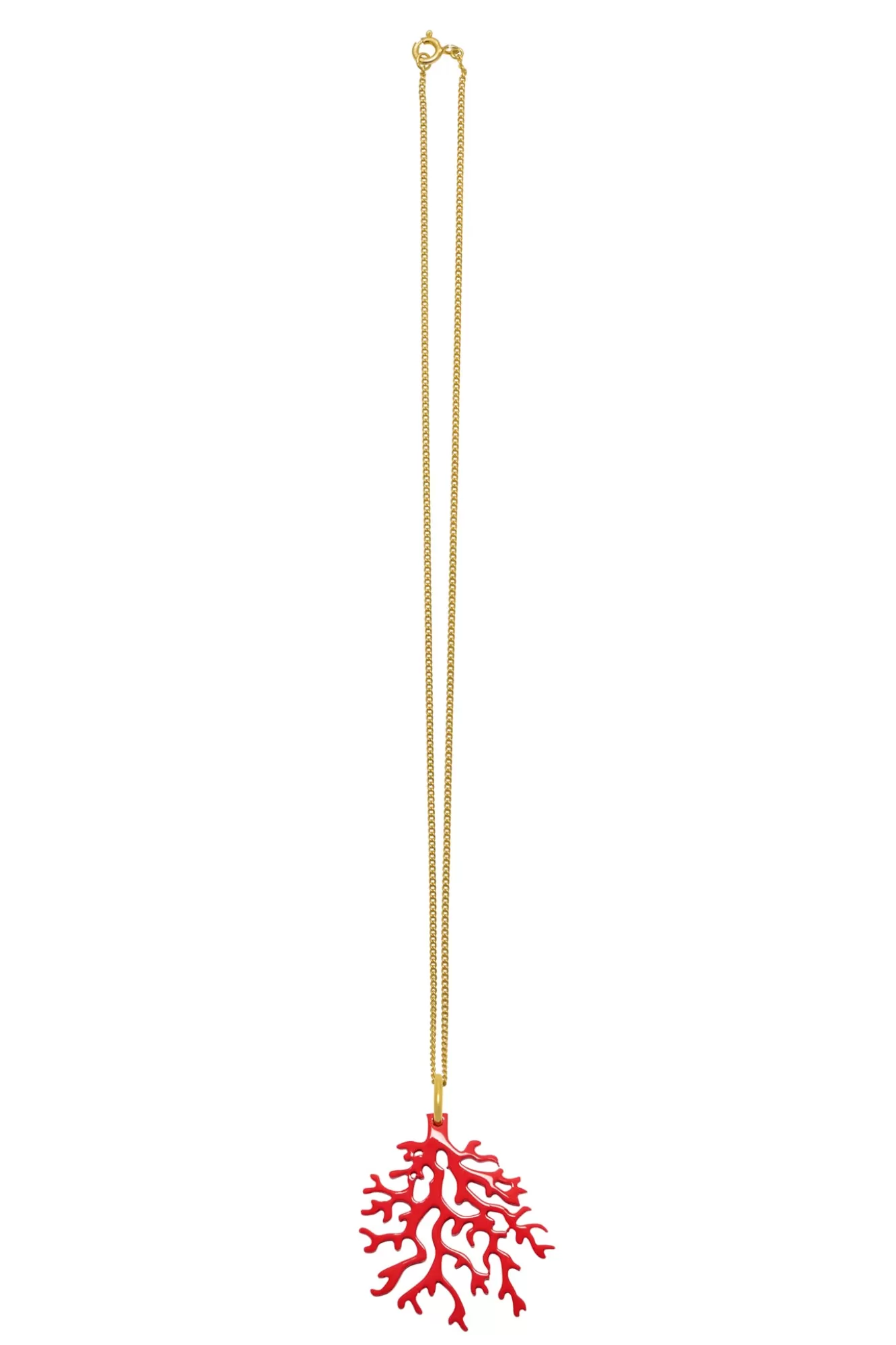 Branch Jewellery Necklaces>Rose Red Coral Shaped Gold Pendant Necklace