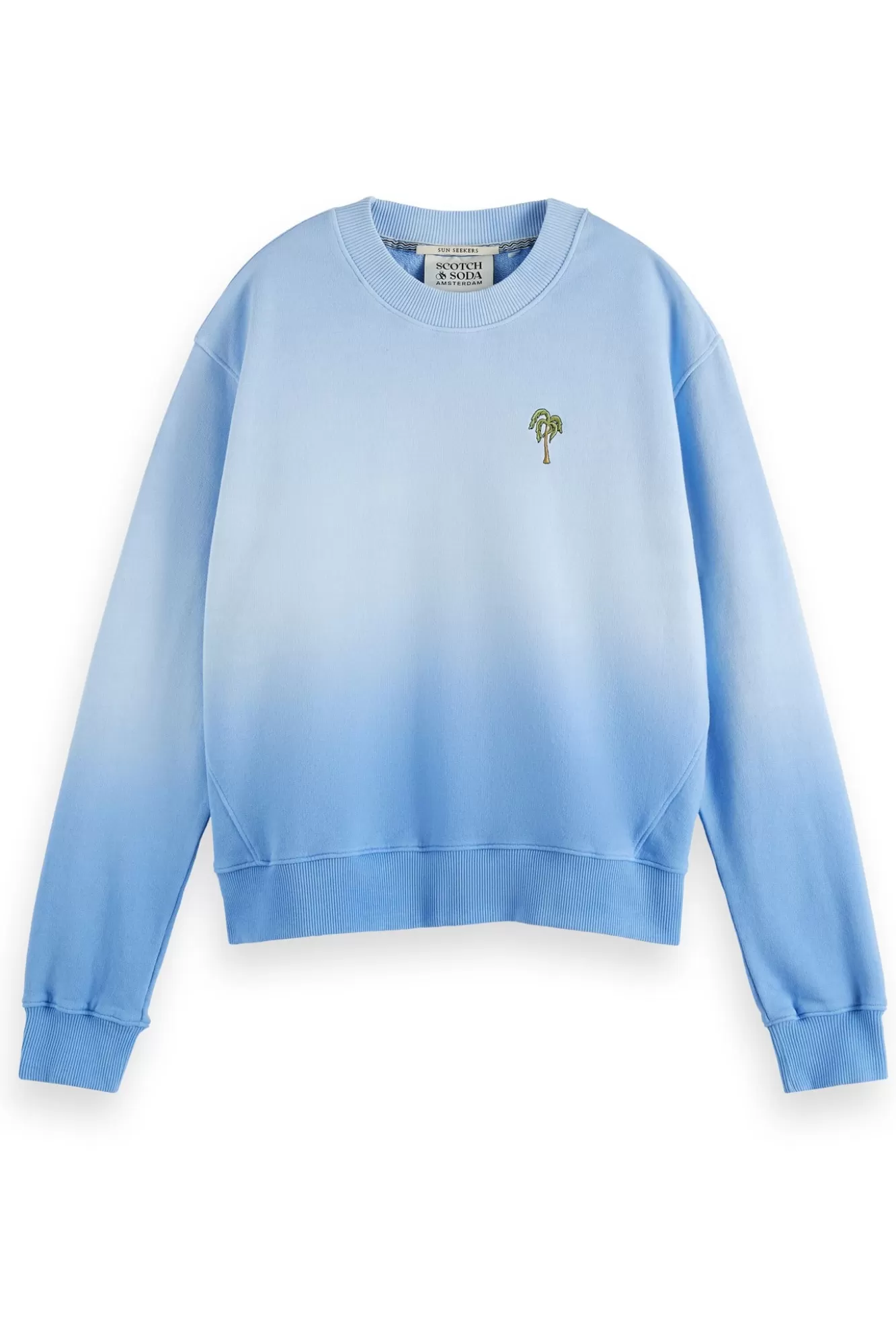 Scotch & Soda Knitwear & Sweatshirts> Dip Dyed Organic Cotton Blue Sweater