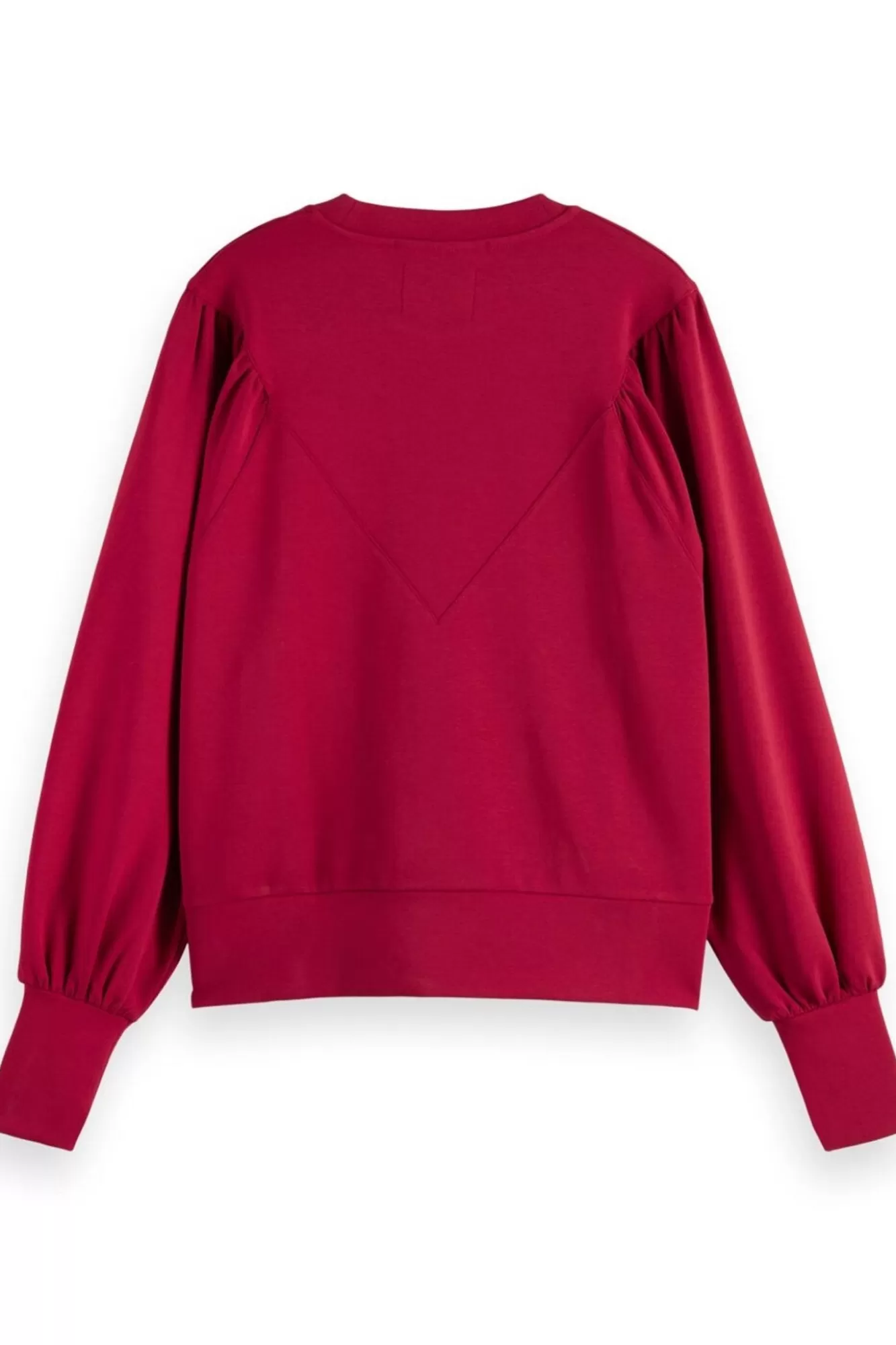 Scotch & Soda Knitwear & Sweatshirts> Loose Fit Puff Sleeve Raspberry Sweater