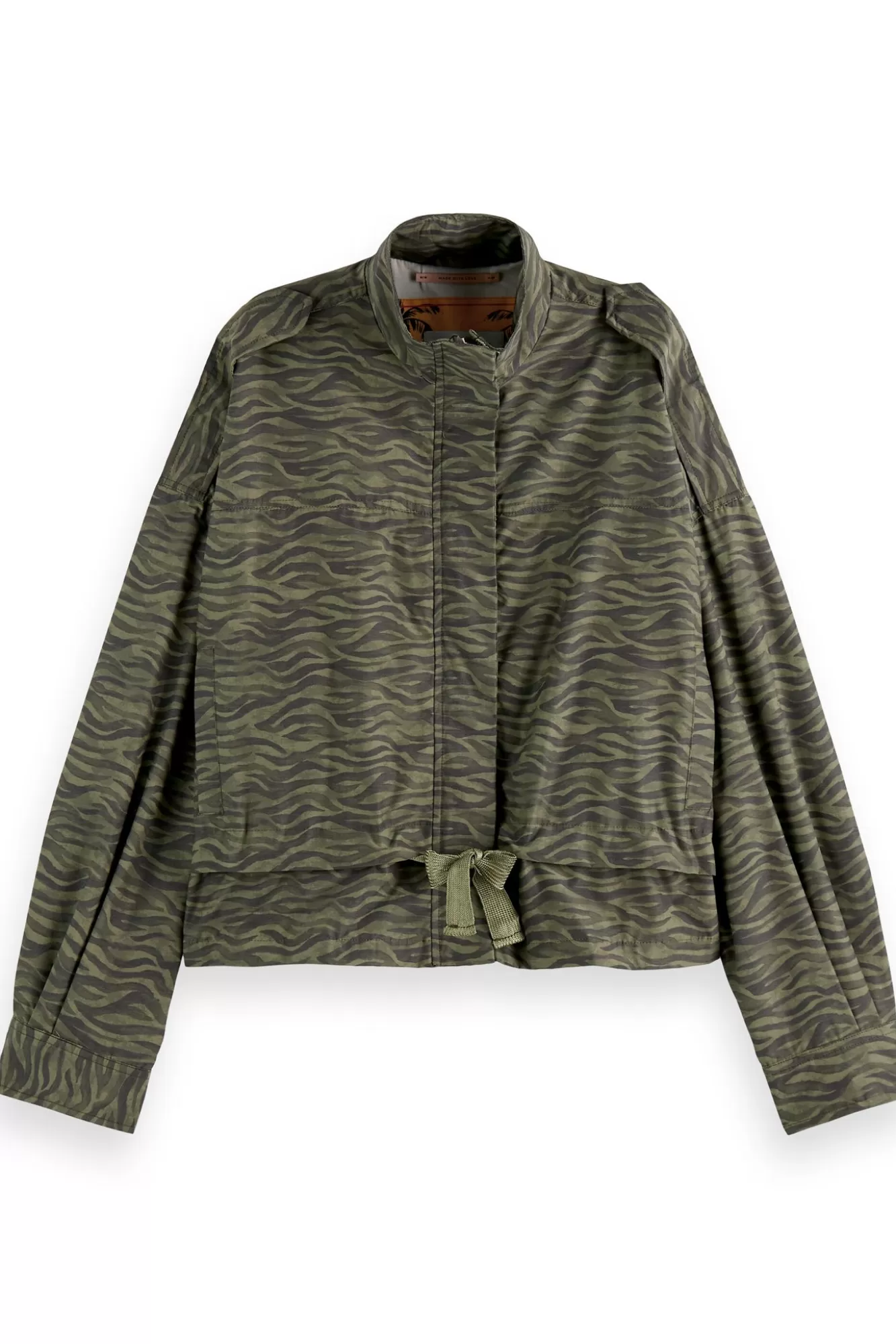 Scotch & Soda Kimonos, Jackets & Blazers> Striped Loose Fit Khaki Jacket