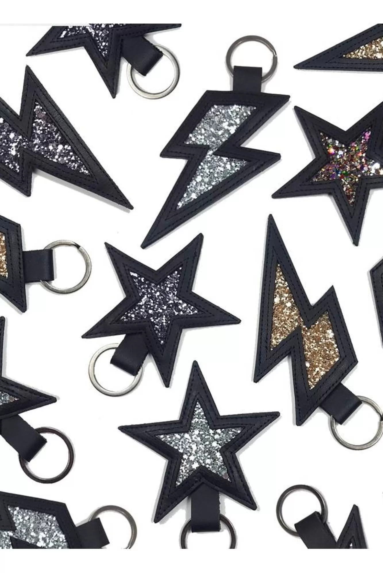 Dark Horse Ornament Belts & Leather Accessories>Stardust Leather And Glitter Keyring