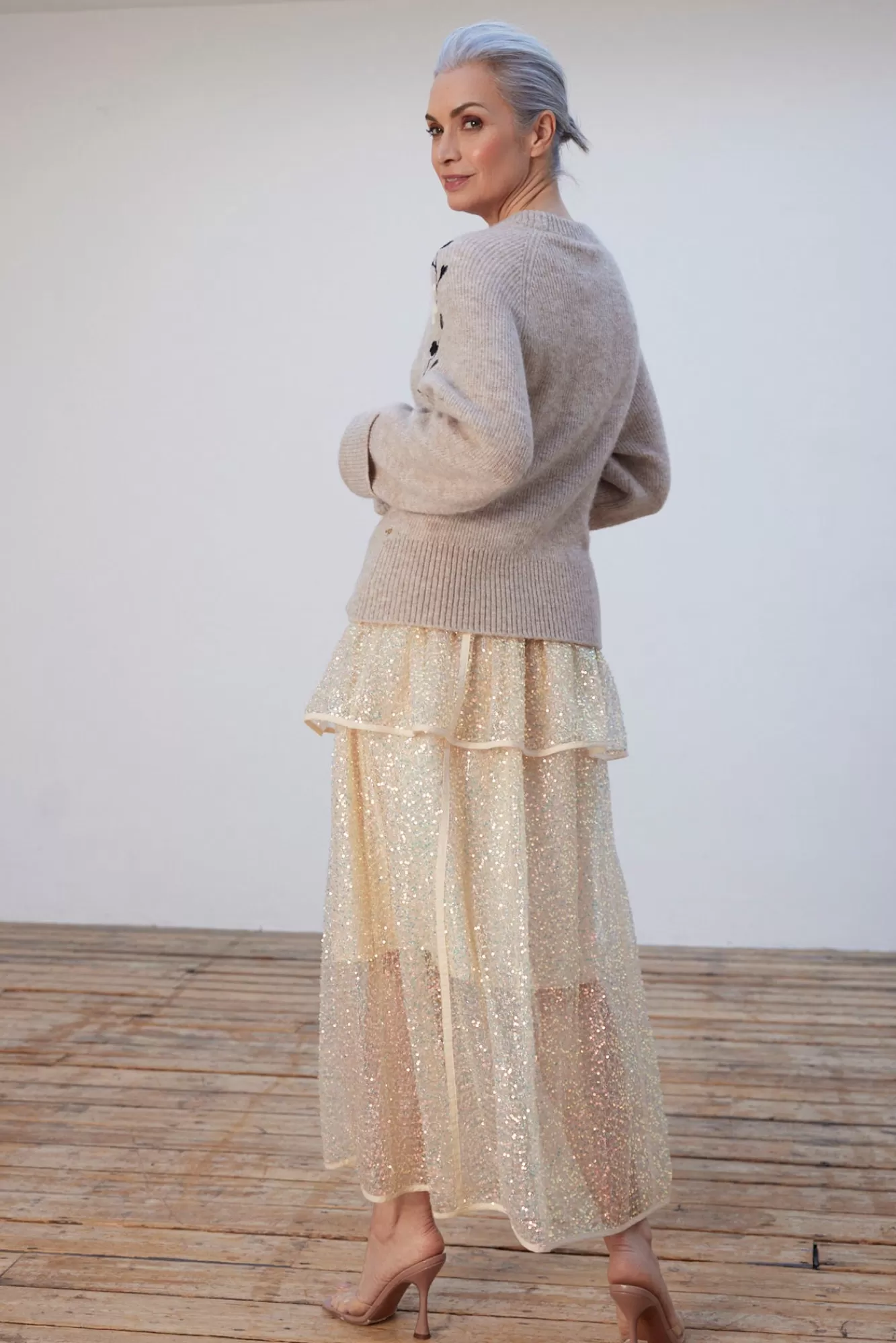 Stella Nova Skirts & Trousers> Becca Seashell Shimmer Sequin Skirt