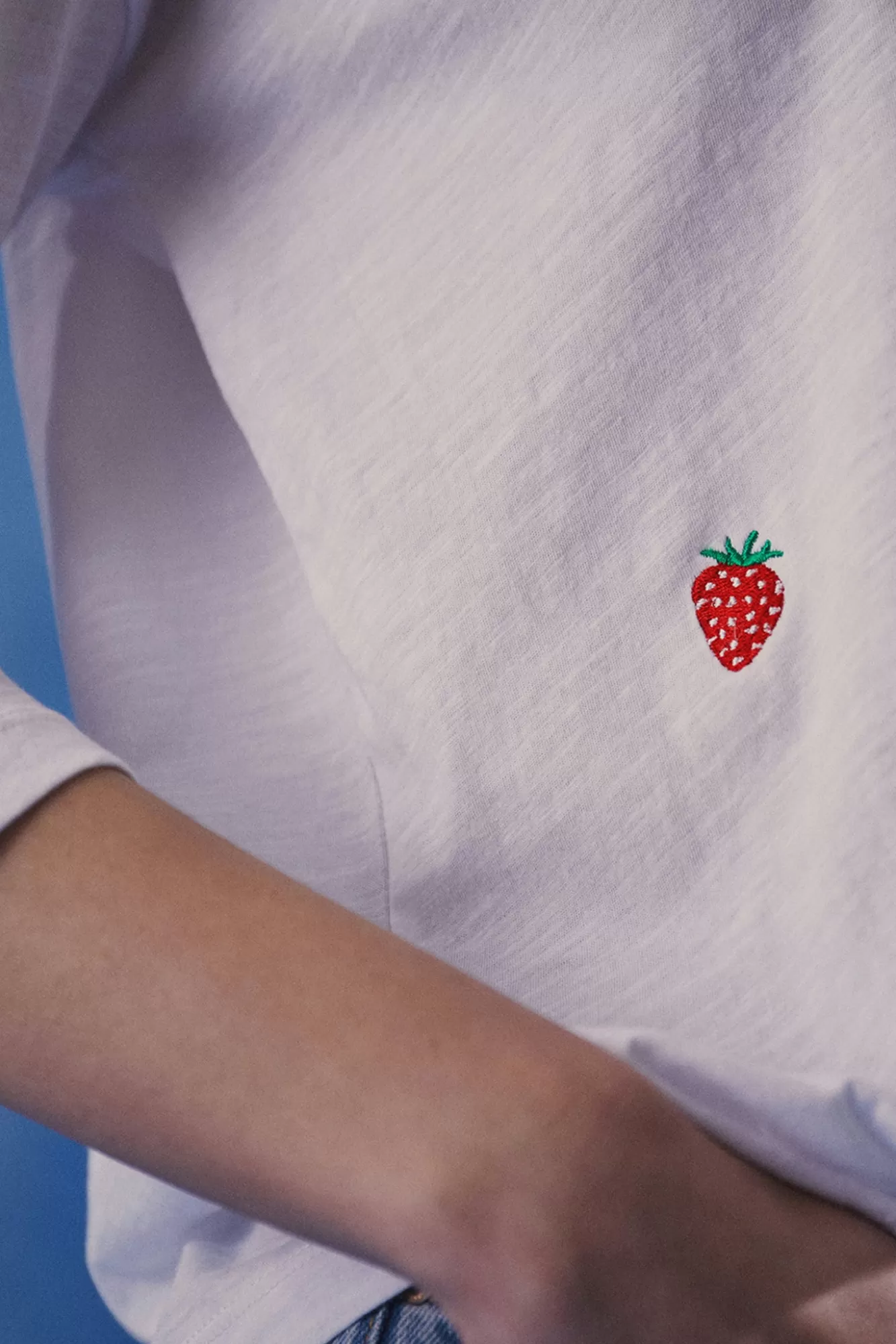 Ingmarson Tops & T-Shirts>Strawberry Slub White T-Shirt