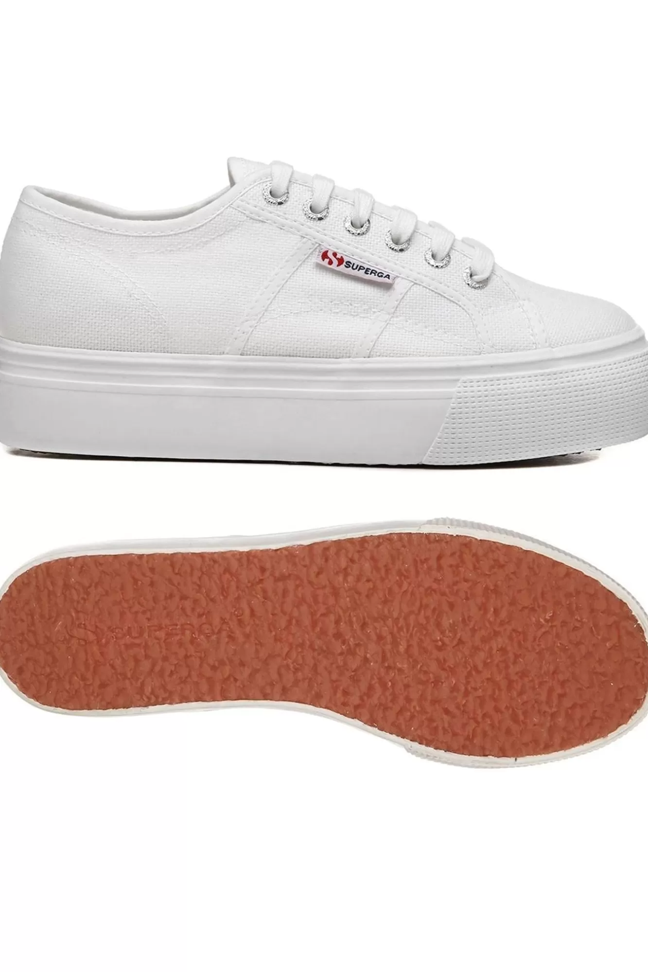 Superga Latest Arrivals> 2790 Linea Up & Down White Flatform Trainers