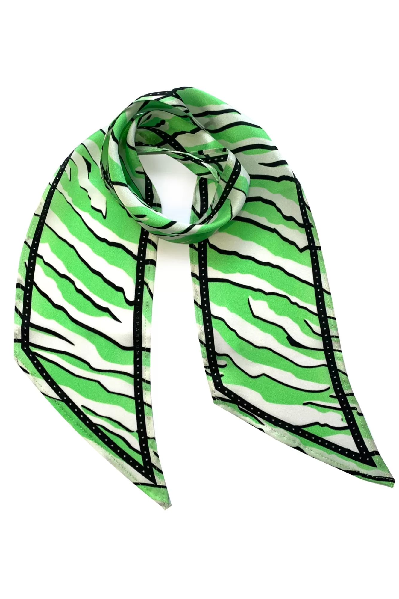 Ingmarson Scarves & Shawls>Tiger Mint Green Silk Neck Scarf