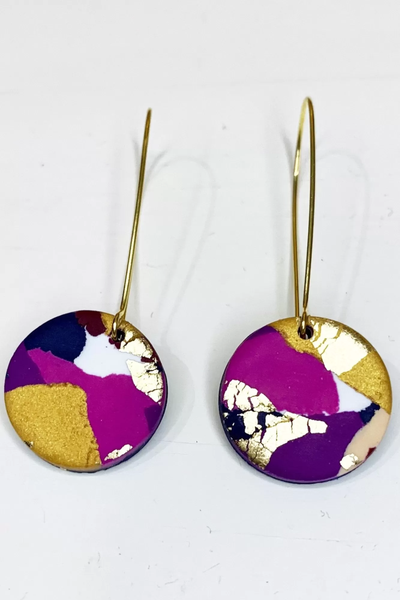 No Shrinking Violet Hoops>Winter Sunrise Medium Gold Hoop Earrings