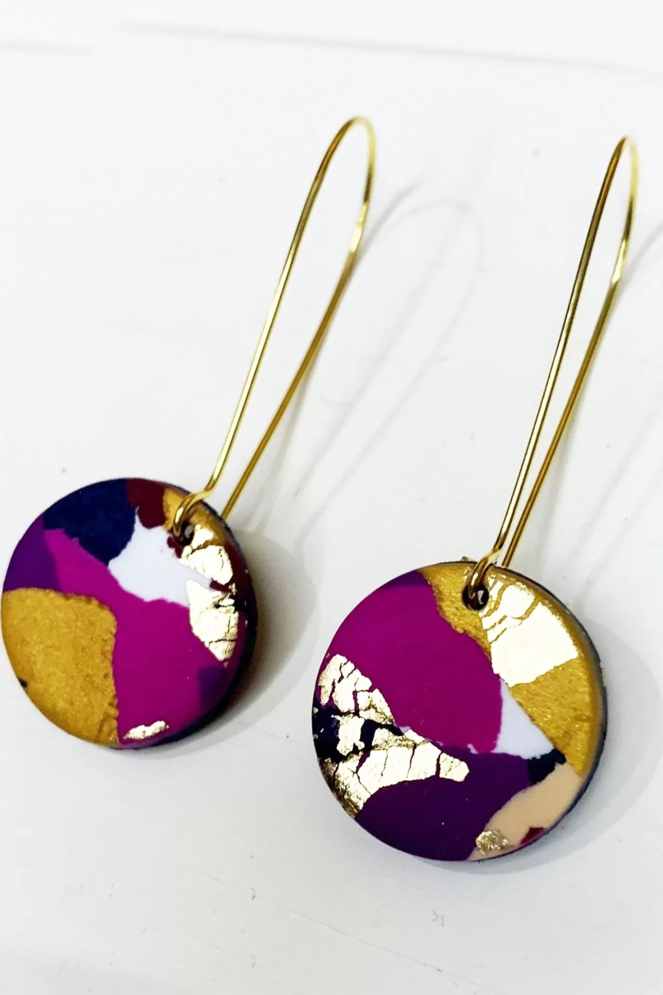 No Shrinking Violet Hoops>Winter Sunrise Medium Gold Hoop Earrings